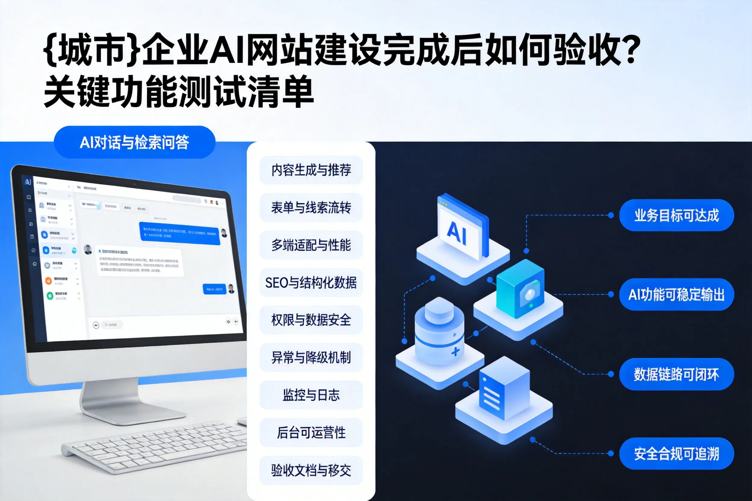 怒江企业AI网站建设完成后如何验收？关键功能测试清单