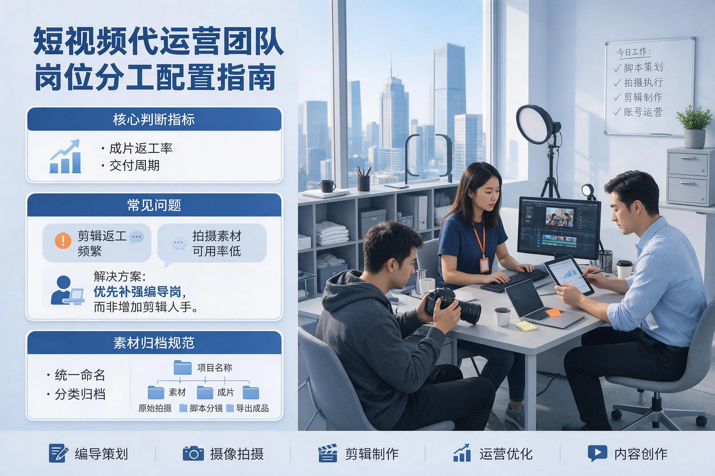 短视频代运营团队如何配置？怒江企业岗位分工科普说明