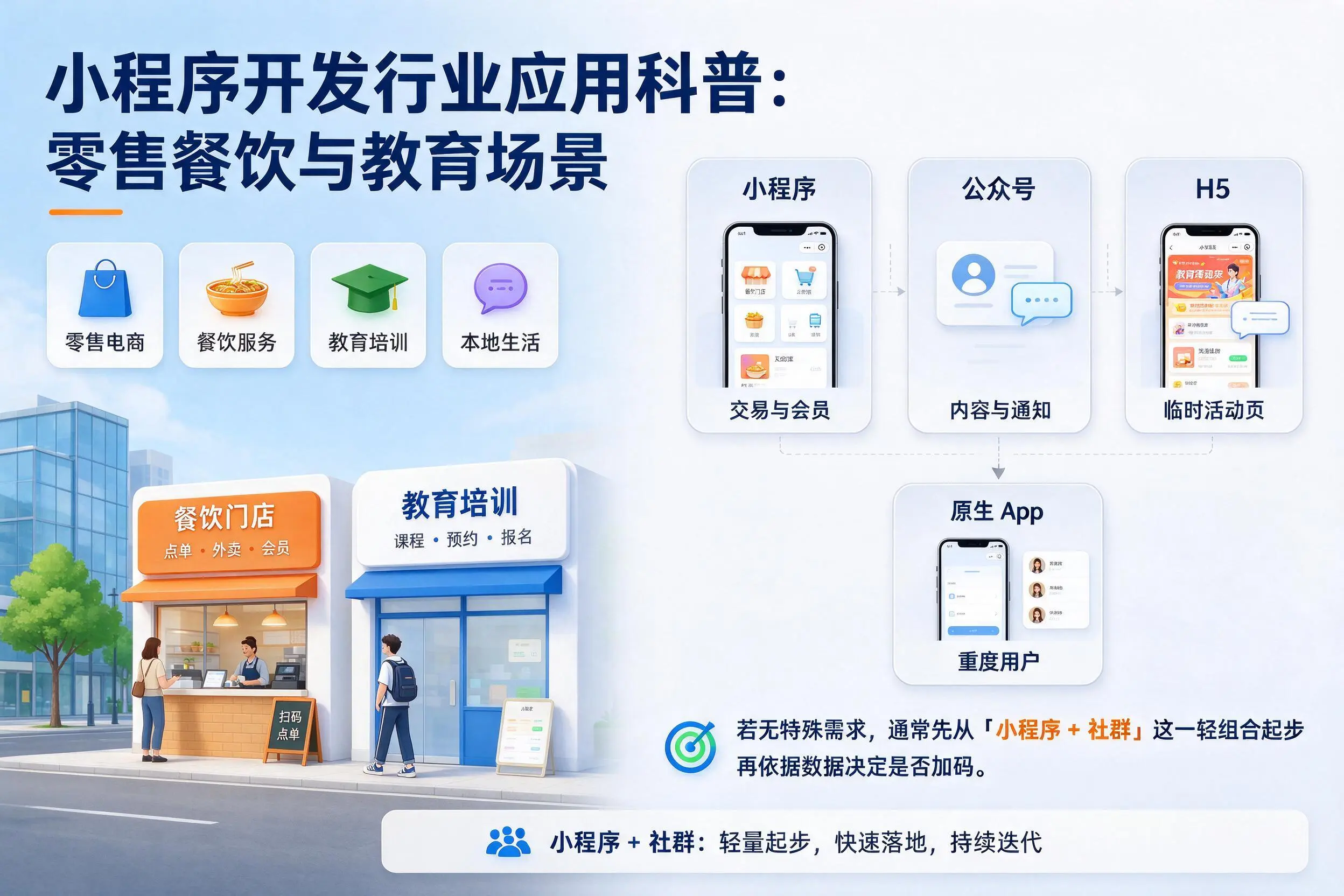 怒江小程序开发行业应用科普：零售餐饮与教育场景
