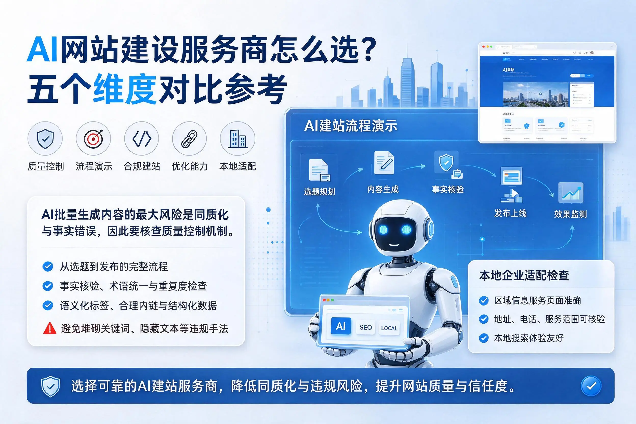 怒江AI网站建设服务商怎么选?五个维度对比参考